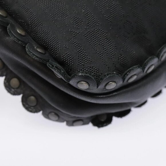 Christian Dior Trotter Canvas Shoulder Bag Silver Black Auth 92099 - Picture 10 of 14